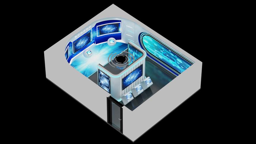 科技企业展厅展馆3d效果图设计制作